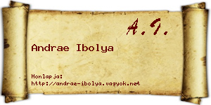 Andrae Ibolya névjegykártya