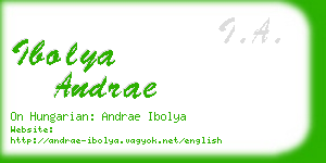 ibolya andrae business card